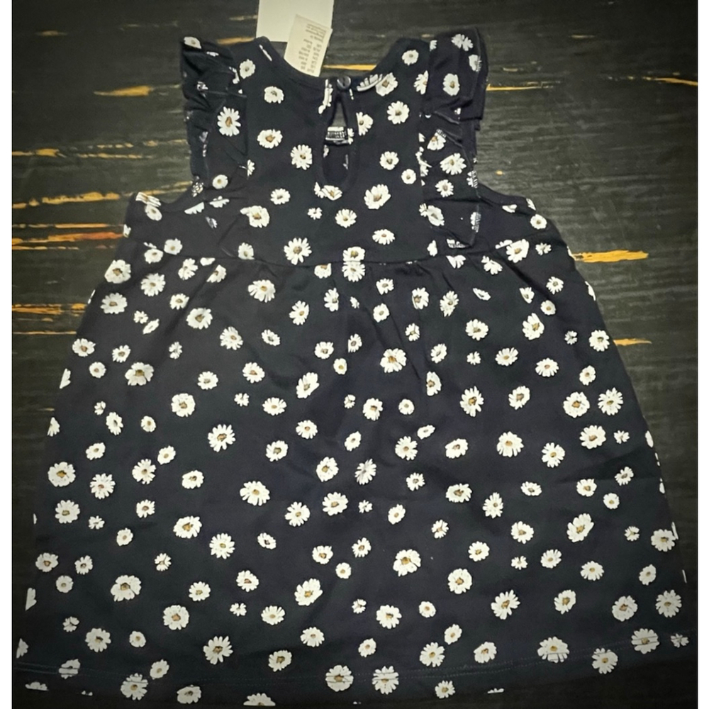 Baby H&M Casual Dress 4-6 Months Navy White Daisy Print - Picture 5 of 5